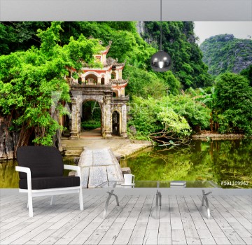 Picture of Main gate to the Bich Dong Pagoda Ninh Binh Province Vietnam
